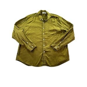 Alex Mill Wash And Go Button Down Shirt Mens Size XXL Green Long Sleeve Cotton